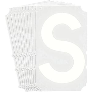 Quick-Align® Individual Gothic Number & Letter Labels - S, White, 4"