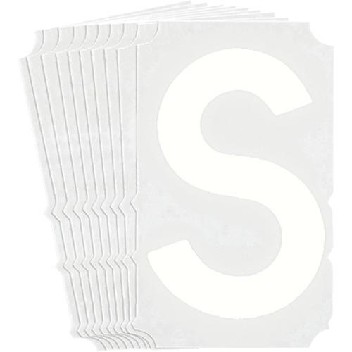 Quick-Align® Individual Gothic Number & Letter Labels - S, White, 4"