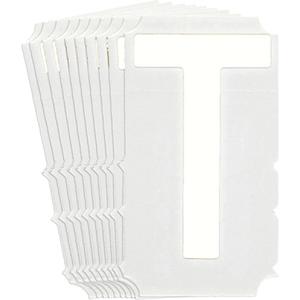 Quick-Align® Individual Gothic Number & Letter Labels - T, White, 4"