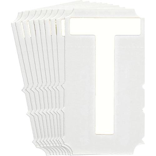 Quick-Align® Individual Gothic Number & Letter Labels - T, White, 4"