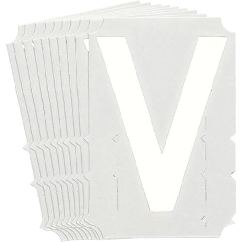 Quick-Align® Individual Gothic Number & Letter Labels - V, White, 4"