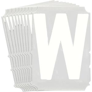 Quick-Align® Individual Gothic Number & Letter Labels - W, White, 4"