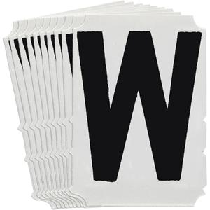 Quick-Align® Individual Gothic Number & Letter Labels - W, Black, 6"