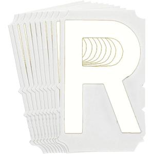 Quick-Align® Individual Gothic Number & Letter Labels - R, White, 6"