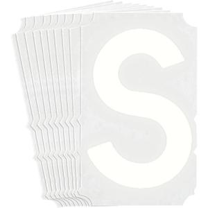 Quick-Align® Individual Gothic Number & Letter Labels - S, White, 6"