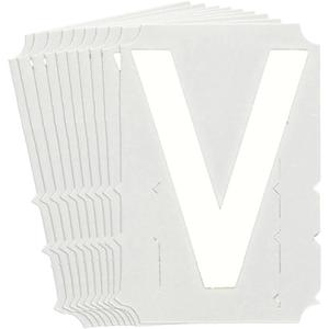 Quick-Align® Individual Gothic Number & Letter Labels - V, White, 6"