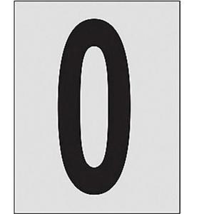 Reflective Individual Number and Letter Labels - 0, Black on Silver, 1"