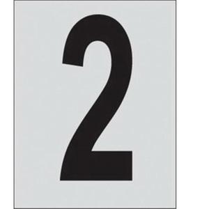 Reflective Individual Number and Letter Labels - 2, Black on Silver, 1"