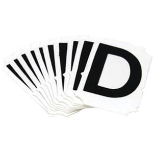 Reflective Individual Number and Letter Labels - D, Black on Silver, 1"