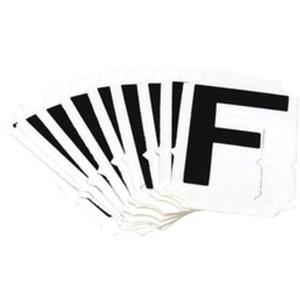 Reflective Individual Number and Letter Labels - F, Black on Silver, 1"