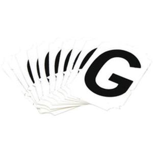 Reflective Individual Number and Letter Labels - G, Black on Silver, 1"