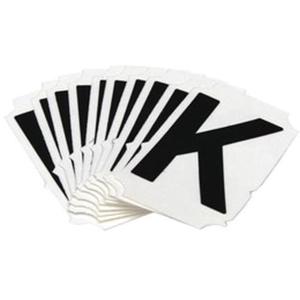 Reflective Individual Number and Letter Labels - K, Black on Silver, 1"