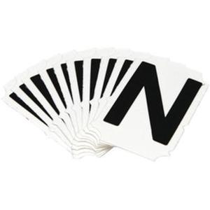Reflective Individual Number & Letter Labels - N, Black on Silver, 1"