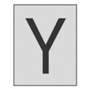 Reflective Individual Number & Letter Labels - Y, Black on Silver, 1"