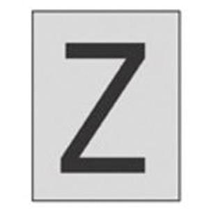Reflective Individual Number & Letter Labels - Z, Black on Silver, 1"