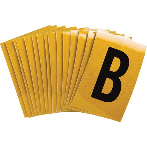 Reflective Individual Number and Letter Labels - B, Black on Yellow, 1"