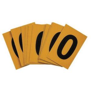 Reflective Individual Number & Letter Labels - O, Black on Yellow, 1"