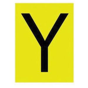 Reflective Individual Number & Letter Labels - Y, Black on Yellow, 1"