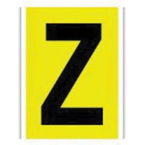 Reflective Individual Number & Letter Labels - Z, Black on Yellow, 1"