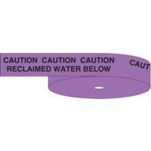 "Buried Reclaimed Water Line" Identoline® Underground Warning Tape - Black on Purple, 6", 1000', Roll, Caution Buried Reclaimed Water Line Below