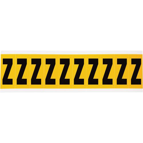 Individual Number & Letter Labels - Z, Black on Yellow, 2", 10