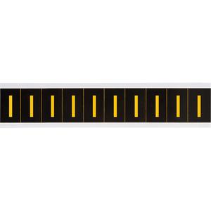 Individual Number and Letter Labels - I, Yellow on Black, 2", 10
