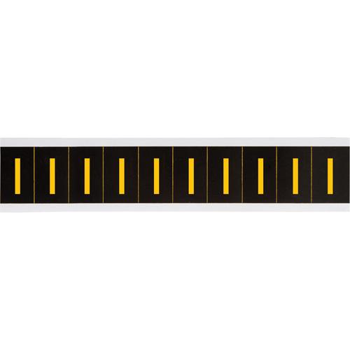 Individual Number and Letter Labels - I, Yellow on Black, 2", 10