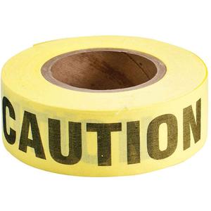 Re-Pulpable Barricade Tape - 3 mils, 135', 2", Black on Yellow, English, Caution