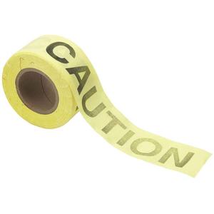 Re-Pulpable Barricade Tape - 3 mils, 135', 3", Black on Yellow, English, Caution