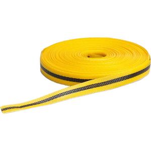 Woven Barricade Tape - 3 mils, 150', 3/4", Black on Yellow, Blank