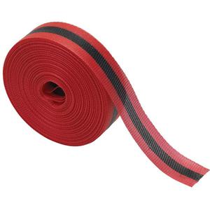 Woven Barricade Tape - 3 mils, 200', 2", Black on Red, Blank