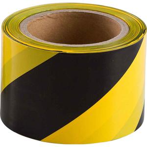 Warning Barricade Tape - 3 mils, 200', 3", Black on Yellow, Blank