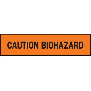 Barricade Tape - 3.5 mils, 1000', 3", Black on Orange, English, HEAVY-DUTY, Caution Biohazard