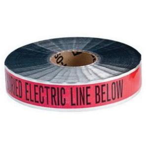 "Electric Line" Identoline® Underground Warning Tape - Black on Red, 2", 1000', Caution Buried Electric Line Below