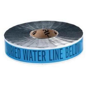 "Water Line" Identoline® Underground Warning Tape - Black on Blue, 2", 1000', Caution Buried Water Line Below