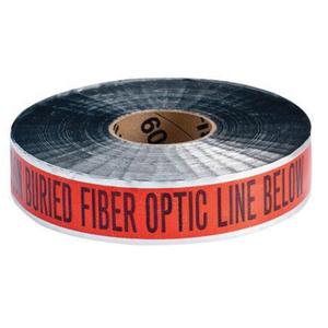 "Fiber Optic Line" Identoline® Underground Warning Tape - Black on Orange, 2", 1000', Caution Buried Fiber Optic Line Below