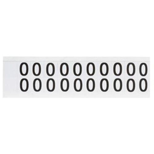 Individual Number and Letter Labels - 0, Black on White, 5/8", 20