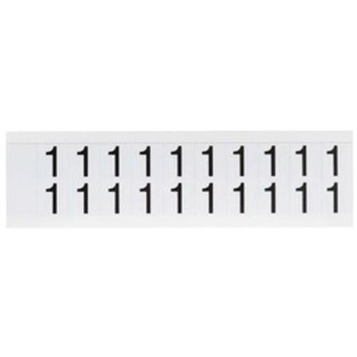 Individual Number and Letter Labels - 1, Black on White, 5/8", 20