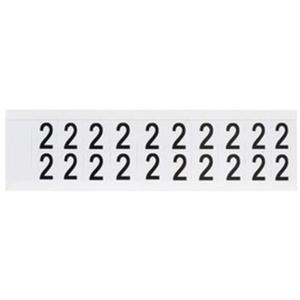 Individual Number and Letter Labels - 2, Black on White, 5/8", 20