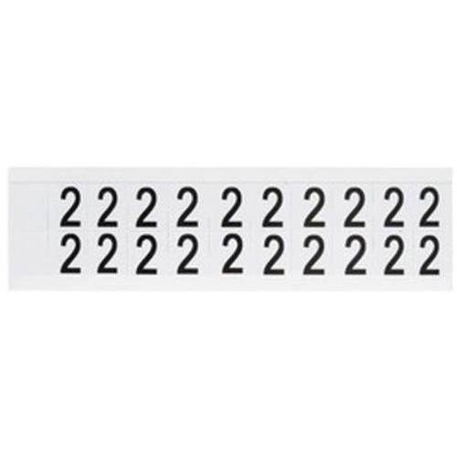 Individual Number and Letter Labels - 2, Black on White, 5/8", 20