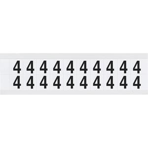 Individual Number and Letter Labels - 4, Black on White, 5/8", 20
