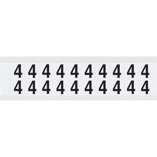 Individual Number and Letter Labels - 4, Black on White, 5/8", 20