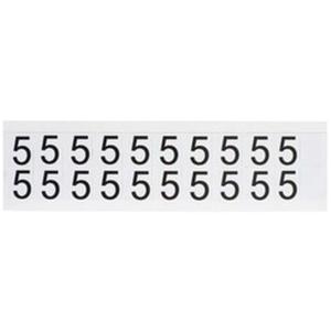 Individual Number and Letter Labels - 5, Black on White, 5/8", 20