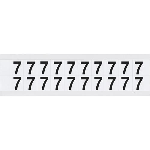 Individual Number and Letter Labels - 7, Black on White, 5/8", 20