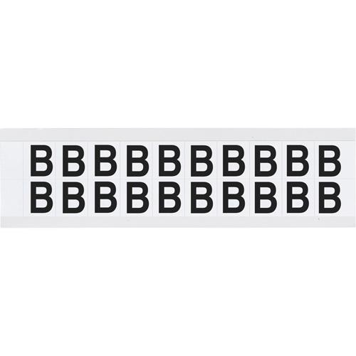 Individual Number and Letter Labels - B, Black on White, 5/8", 20