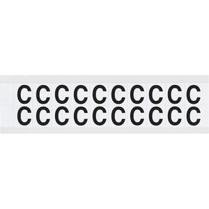 Individual Number and Letter Labels - C, Black on White, 5/8", 20