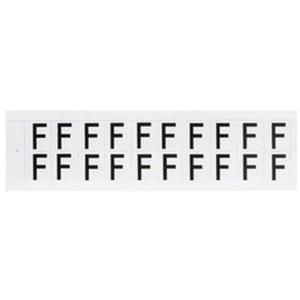 Individual Number and Letter Labels - F, Black on White, 5/8", 20