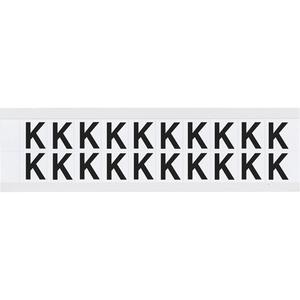 Individual Number and Letter Labels - K, Black on White, 5/8", 20
