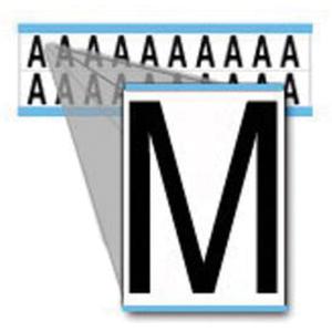 Individual Number & Letter Labels - M, Black on White, 5/8", 20