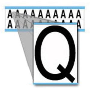Individual Number & Letter Labels - Q, Black on White, 5/8", 20